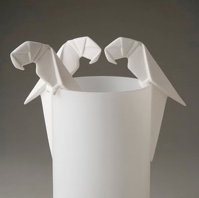 Origami Parrot Vase